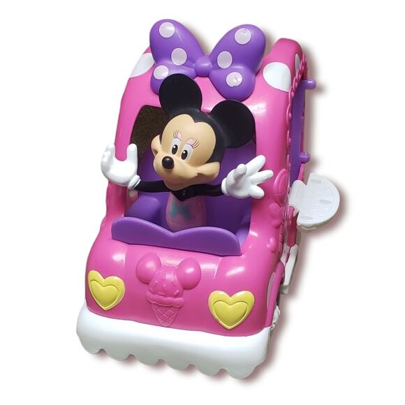 Minnie Mouse Ice Cream Truck / Van with Minnie Figure • Pink & Purple Push Car - Picture 1 of 10